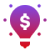 Icon of a lightbulb that is powered up and has a dollar symbol inside, symbolizing how ideas can save and generate revenue